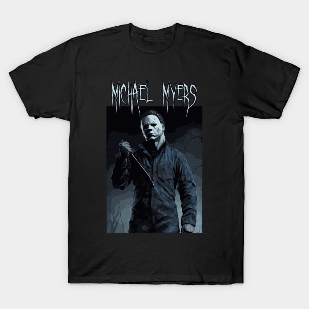Michael Myers Halloween Horror T-Shirt by Migite Art